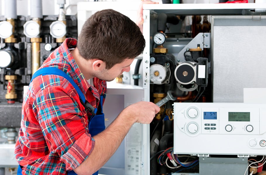 Technician Servicing the Gas Boiler for Hot Water and Heating in Bathurst, NSW