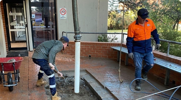 Two Plumbers at Work in Bathurst, NSW