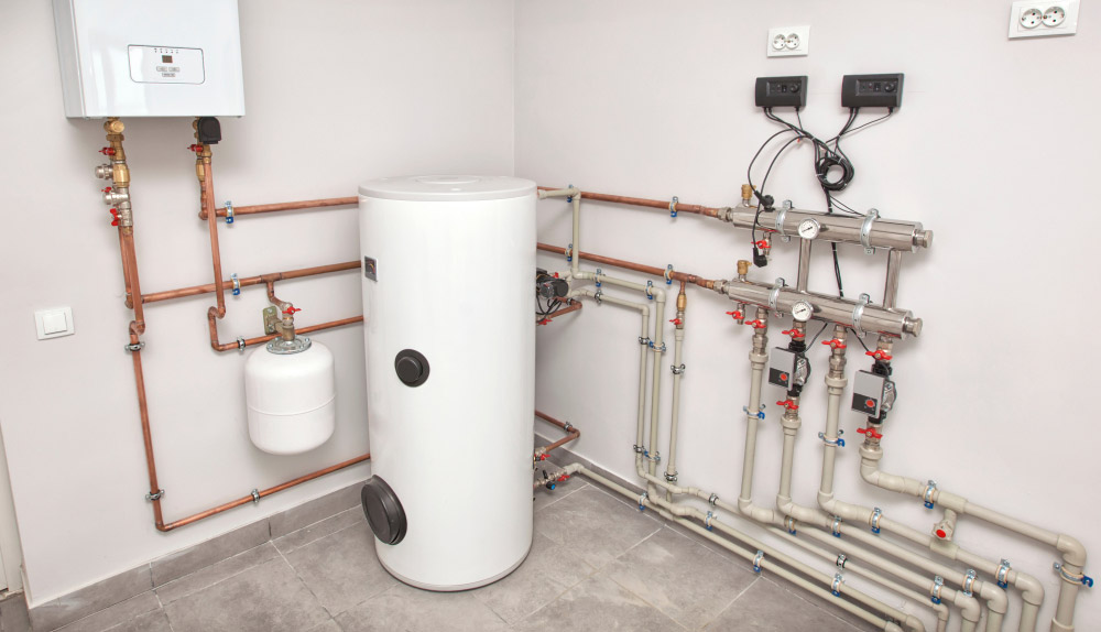 Boiler Room With Hot Water System