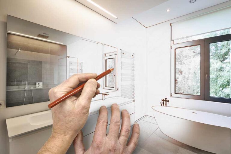 Sketch Of A Planned Bathroom Renovation